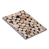 茶色の木製の丸太 ノートブック (右側)