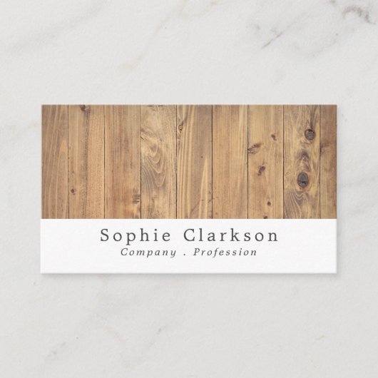 茶色の木製の厚板の効果素朴、 名刺 (正面)