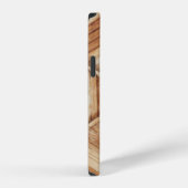茶色の木製の天井の表面 iPhoneケース (右側面)