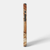 茶色の木製の天井の表面 iPhoneケース (左側面)
