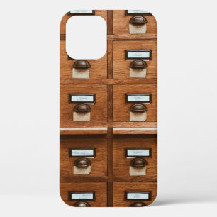 茶色の木製の引き出し iPhone 12ケース