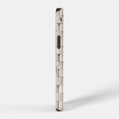 茶色の木製の板の山 iPhoneケース (右側面)