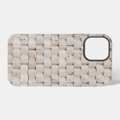 茶色の木製の板の山 iPhoneケース (裏面横)