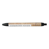 茶色の木製の板素朴、会社/イベント 黒ボールペン (正面)