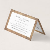 茶色の木製の板、ダブル素朴ロイヤリティ 名刺 (裏面)