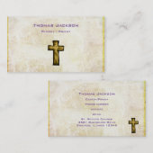 茶色の木製クロスクリスチャン宗教 名刺 (正面/裏面)