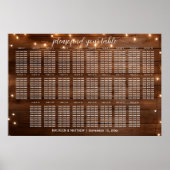 茶色の木製ストリングライト28テーブ結婚ルの座席 ポスター (正面)