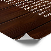 茶色の木製ストリングライト9テーブ結婚ルの座席 ポスター (角)