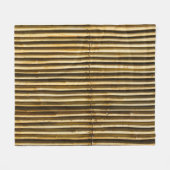 茶色の木製パネル フリースブランケット (正面(横))