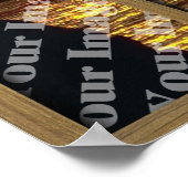 茶色の木製フレームで独自の窓を作成 ポスター (角)