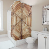 茶色の木製天井面 シャワーカーテン (インサイチュ)