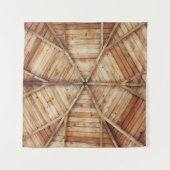 茶色の木製天井面 タペストリー (正面(横))