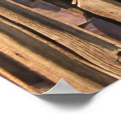 茶色の木製表面 ポスター (角)