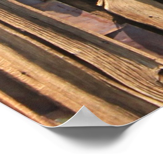 茶色の木製表面 ポスター (角)