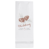 茶色の松ぼっくりを描いたウェディングギフトバッグ ワインギフトバッグ (裏面)