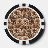 茶色の松ぼっくり 自然 ポーカーチップ (正面)