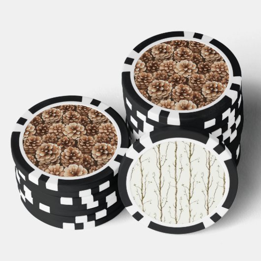 茶色の松ぼっくり 自然 ポーカーチップ (積み重ね)