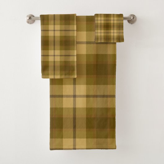 茶色の格子模様 バスタオルセット (インサイチュ)