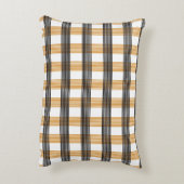 茶色の格子縞チェックパターン アクセントクッション (裏面(縦))
