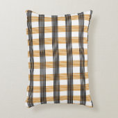 茶色の格子縞チェックパターン アクセントクッション (正面(垂直))