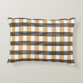茶色の格子縞チェックパターン アクセントクッション (裏面)