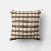 茶色の格子縞チェックパターン クッション (裏面)