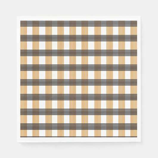 茶色の格子縞チェックパターン スタンダードランチョンナプキン (正面)