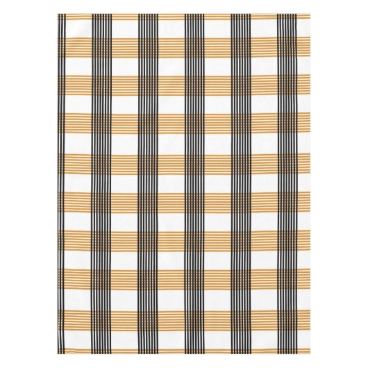 茶色の格子縞チェックパターン テーブルクロス (正面)