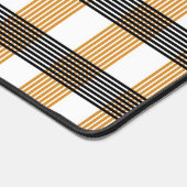 茶色の格子縞チェックパターン デスクマット (コーナー)