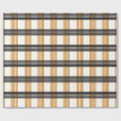 茶色の格子縞チェックパターン ラッピングペーパー (フラット)