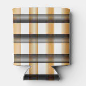 茶色の格子縞チェックパターン 缶クーラー (裏面)