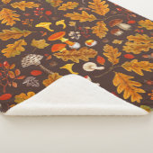 茶色の森のキノコと秋の植物 シェルパブランケット (3/4)