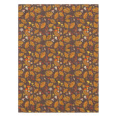 茶色の森のキノコと秋の植物 テーブルクロス (正面)