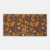 茶色の森のキノコと秋の植物 デスクマット (正面)