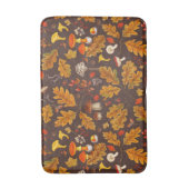 茶色の森のキノコと秋の植物 バスマット (正面縦)