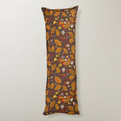 茶色の森のキノコと秋の植物 ボディピロー (裏面 (縦))