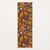 茶色の森のキノコと秋の植物 ヨガマット (正面)