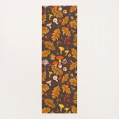 茶色の森のキノコと秋の植物 ヨガマット (裏面)