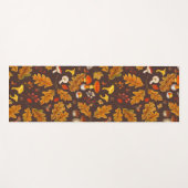 茶色の森のキノコと秋の植物 ヨガマット (正面(横))