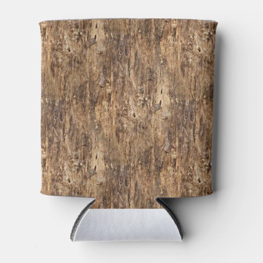 茶色の森の木の樹皮の木のテクスチャの外観パターン 缶クーラー (正面)