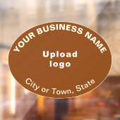 茶色の楕円形の窓用フィルムに貼るビジネスブランド ウィンドウサイン (シート2)