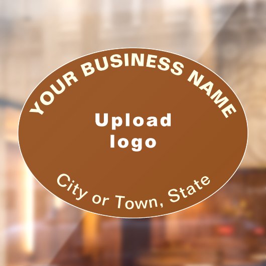 茶色の楕円形の窓用フィルムに貼るビジネスブランド ウィンドウサイン (シート2)