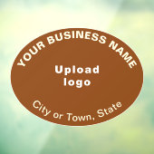 茶色の楕円形の窓用フィルムに貼るビジネスブランド ウィンドウサイン (シート3)