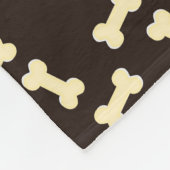 茶色の模様の犬の毛布の犬の骨 フリースブランケット (角)