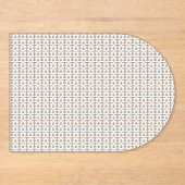 茶色の模様の白い背景 アクリル招待状 (正面)