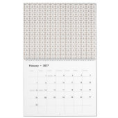 茶色の模様の白い背景 カレンダー (2月 2027)