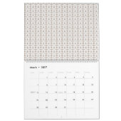 茶色の模様の白い背景 カレンダー (3月 2027)