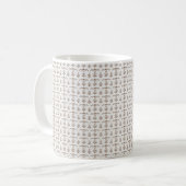 茶色の模様の白い背景 コーヒーマグカップ (正面左)