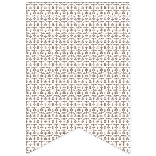 茶色の模様の白い背景 バンティングフラッグ (第2の旗)