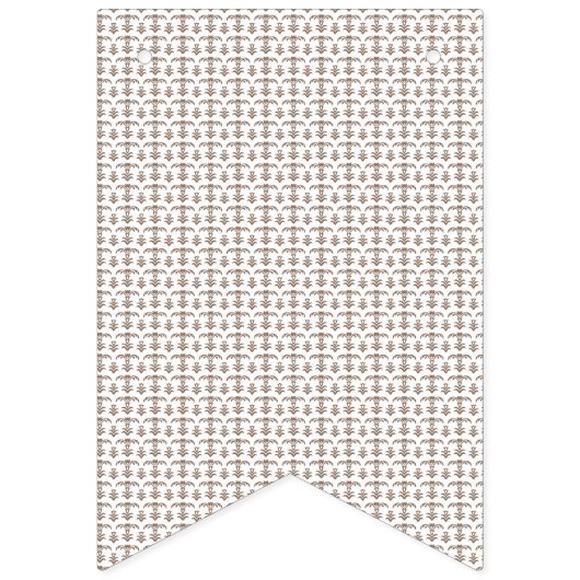 茶色の模様の白い背景 バンティングフラッグ (第3の旗)